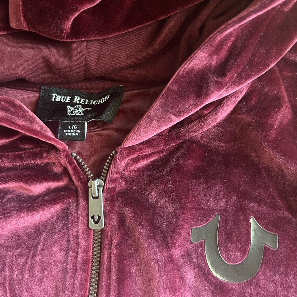 True Religion Burgundy Velvet Jacket - Picture 2 of 4